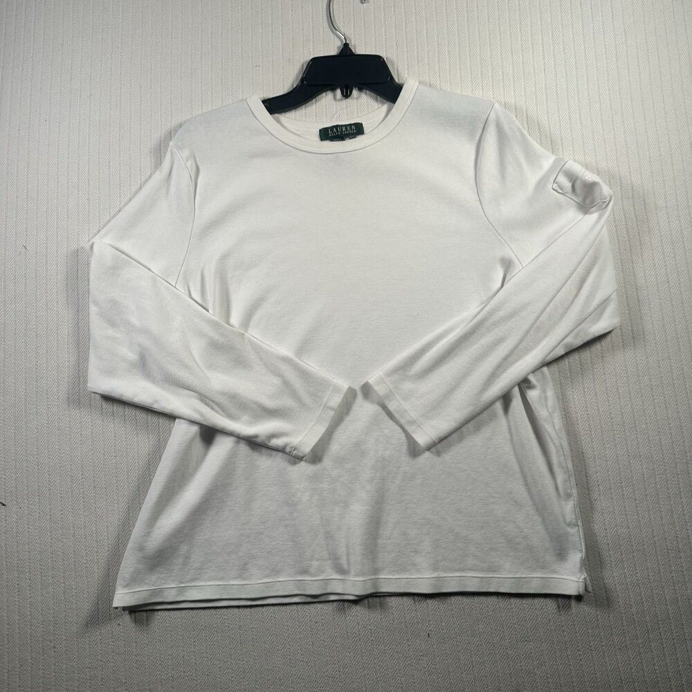 Lauren Ralph Lauren Women’s 2X White Long Sleeve Top Shirt Casual Classic